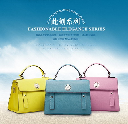 2014新品真皮女包珍珠鱼纹牛皮包 浅粉红