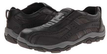Skechers斯凯奇男士真皮时尚休闲鞋，黑色款