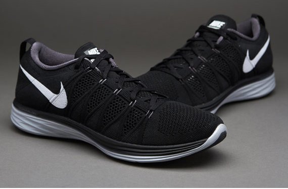 NIKE耐克Flyknit Lunar 2经典黑白慢跑鞋，男款
