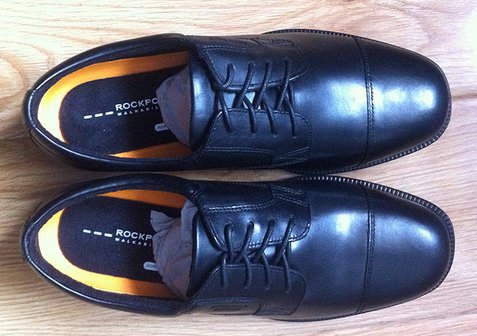 Rockport乐步男式真皮休闲鞋Lead The Pack Cap Toe 黑色款