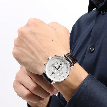 Edox依度Les Vauberts Chronograph 男士石英腕表10408-3A-AIN