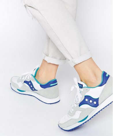 Saucony Originals索康尼DXN Trainer 清新蓝灰色男士复古跑鞋