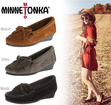 Minnetonka 迷你唐卡Kilty Wedge楔型靓丽单鞋