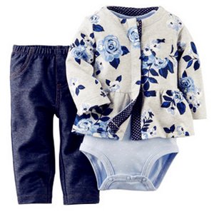 Carters 卡特女童印花时尚秋装三件套装