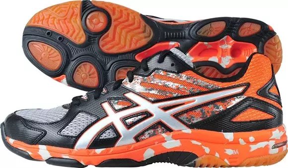 亚瑟士ASICS 男士排球鞋 GEL-Flashpoint 2 黑橙色