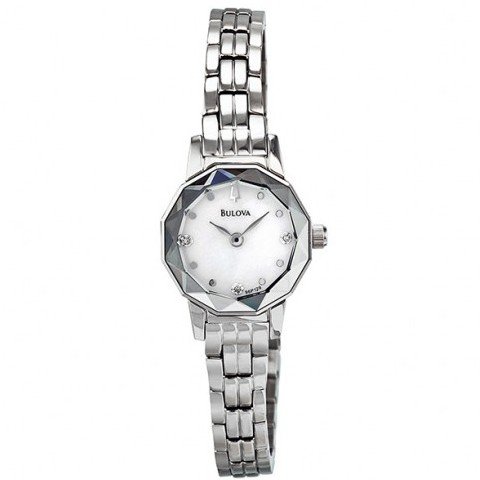 BULOVA 宝路华 96P129  钻石不锈钢石英手表 女士珍珠贝母表盘