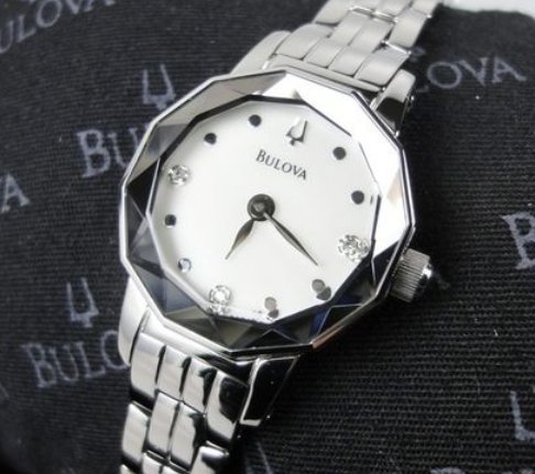 BULOVA 宝路华 96P129  钻石不锈钢石英手表 女士珍珠贝母表盘