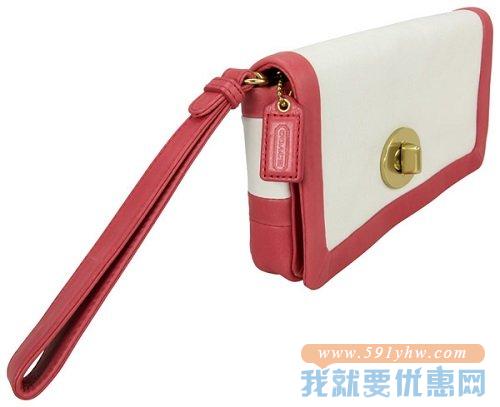 Coach寇驰 拼接色真皮女士手拿包
