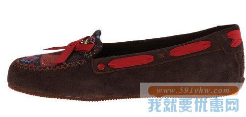 UGG I Heart Belle  暗红色 女士休闲豆豆鞋