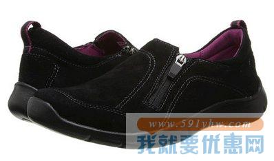 其乐（Clarks）Hedge Poole黑色款 女款一脚蹬式休闲鞋