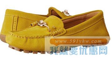 Coach蔻驰 Arlene女士锁头真皮豆豆鞋 黄色款