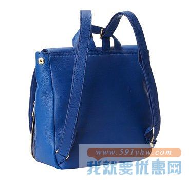 Fossil化石 真皮双肩包 Preston女士 蓝色