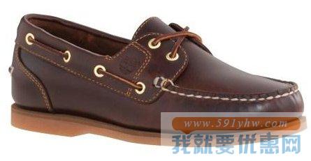 添柏岚（Timberland） Amherst 女士经典真皮船鞋 棕色