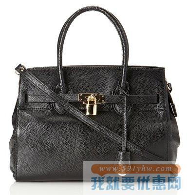 真力时Zenith 女士真皮锁头包 黑色橙色 两色可选