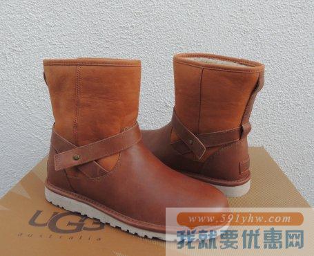 UGG 女款真皮中筒雪地靴Australia Anali Boots 两色可选