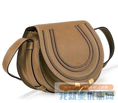 寇依（Chloe）女士真皮马蹄形挎包  Marcie Small Leather棕色
