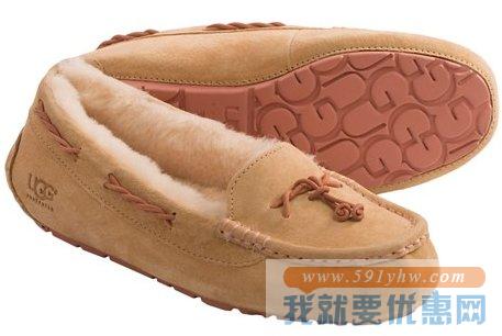 UGG® Australia Brett  三色可选 女士真皮羊毛平底鞋