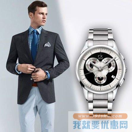 卡文克莱(Calvin Klein)  Basic系列K2A27185男士时尚计时腕表