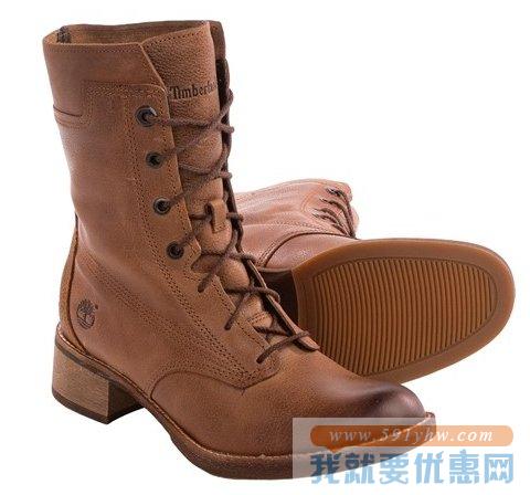 添柏岚(Timberland)  Whittemore 女士真皮中帮骑士靴 棕色