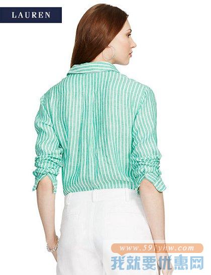 拉夫劳伦（Ralph Lauren）女士亚麻衬衫 两色可选