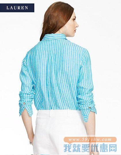 拉夫劳伦（Ralph Lauren）女士亚麻衬衫 两色可选