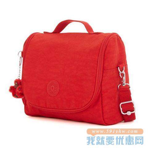 Kipling 凯浦林 Kichirou系列 休闲时尚斜挎手提包(多色入)  樱桃红