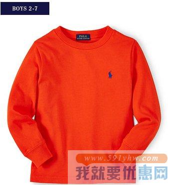 拉夫劳伦（Ralph Lauren）Long-Sleeved男童长袖纯棉T恤 多色可选