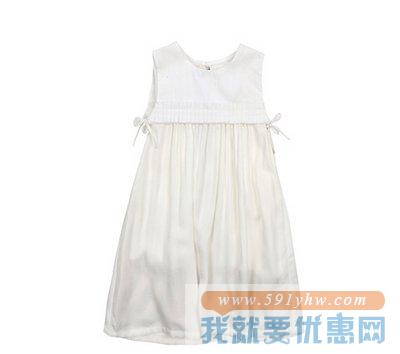 巴宝莉（BURBERRY）多色粘胶纤维材质纯色可爱女童无袖连衣裙