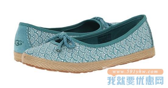UGG 女士浅口帆布贝壳纹理Syleste Scallop 平底鞋 两色可选