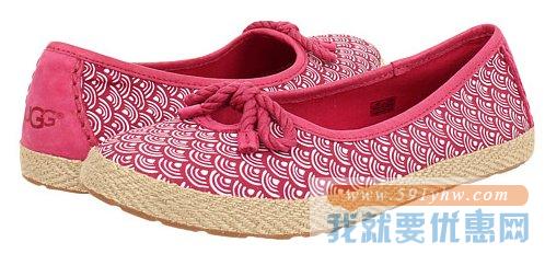 UGG 女士浅口帆布贝壳纹理Syleste Scallop 平底鞋 两色可选