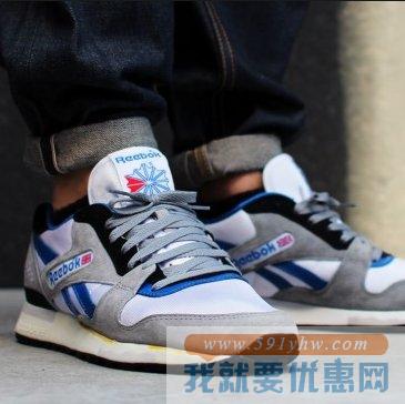 锐步（Reebok）男士复古运动跑步鞋GL 6000 紫色款