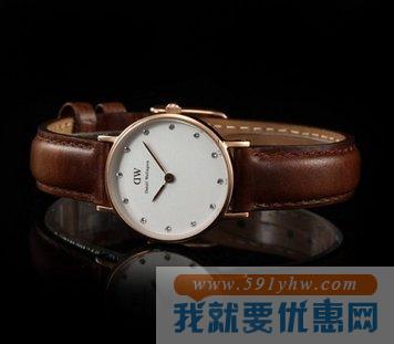 丹尼尔惠灵顿（Daniel Wellington） 女士棕色皮表带经典腕表0903DW