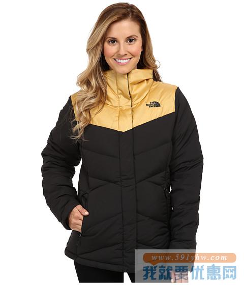 北面（The North Face）Kailash Jacket羽绒服夹克 黑黄色女款650蓬