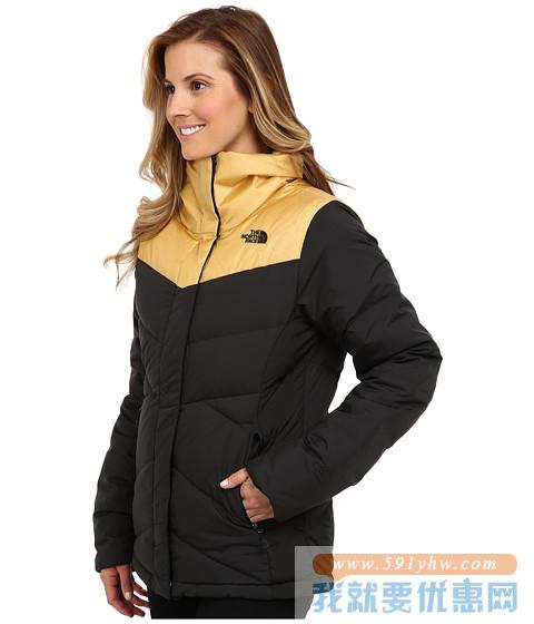北面（The North Face）Kailash Jacket羽绒服夹克 黑黄色女款650蓬
