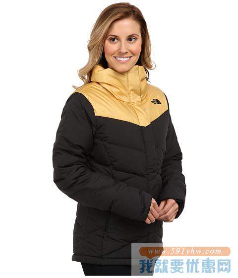 北面（The North Face）Kailash Jacket羽绒服夹克 黑黄色女款650蓬