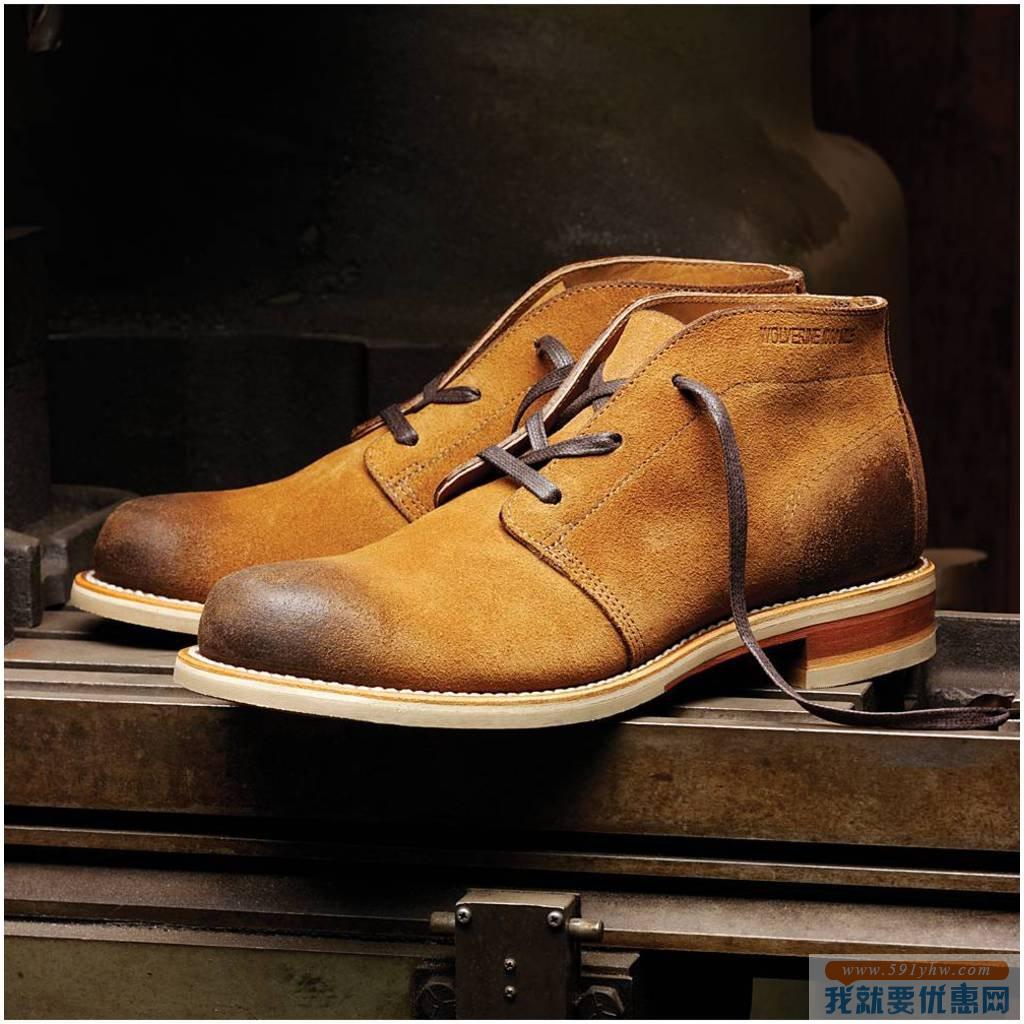 渥弗林（WOLVERINE）1000 Mile男士真皮沙漠靴 Latham Desert Chukka