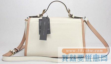 马克·雅可布（Marc by Marc Jacobs）Luna Alaina白色真皮手提斜挎包