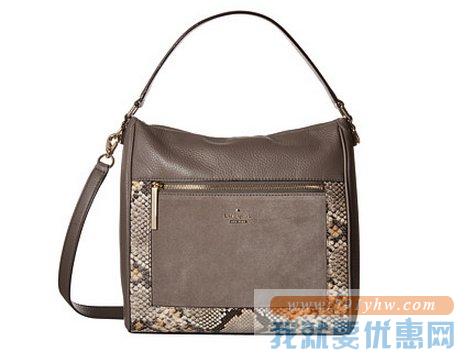凯特·丝蓓（kate spade）New York Chatham Lane Harris蛇纹拼接手提斜挎包