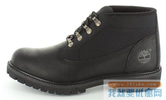 添柏岚（Timberland）Campsite 黑色 男士真皮短靴
