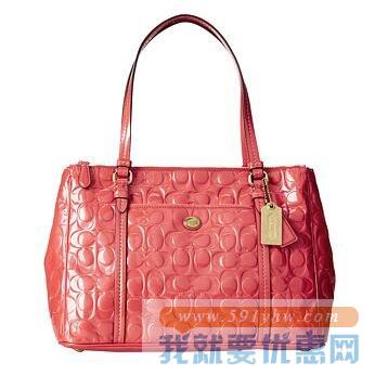 蔻驰（COACH）Peyton Signature C 女士红色真皮单肩包