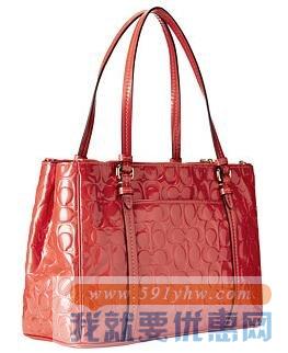 蔻驰（COACH）Peyton Signature C 女士红色真皮单肩包