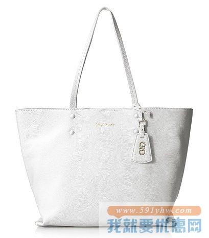 可汗（Cole Haan）Hannah 女士 白色款真皮托特包