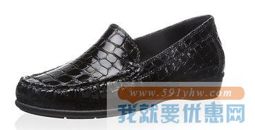 爱步（ECCO）Tallin Flat 女士黑色款真皮一脚蹬休闲鞋