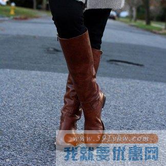 史蒂文（Steven）Sady 女士真皮宽径长靴 黑色
