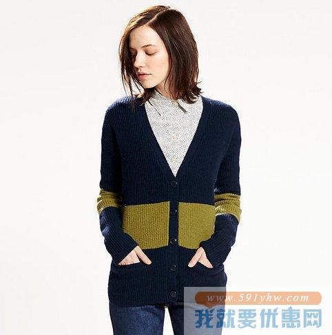 李维斯（Levi's）RIBBED CARDIGAN SWEATER 女士羊毛开衫