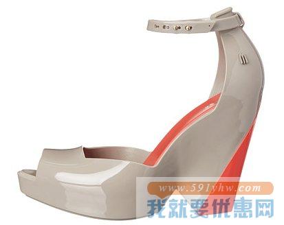 梅丽莎（Melissa）Floret时尚 粉白色 女款高跟凉鞋