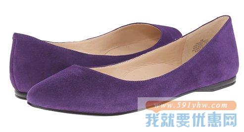 玖熙（Nine West）Speak up女士时尚尖头平跟鞋 紫色