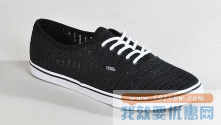 万斯（Vans）Authentic  Lo Pro黑色款中性款 性感镂空休闲鞋