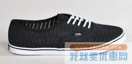 万斯（Vans）Authentic  Lo Pro黑色款中性款 性感镂空休闲鞋