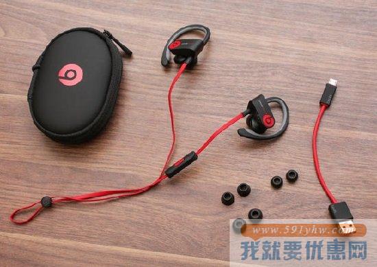 Beats by Dre Powerbeats 2 黑红色 运动蓝牙无线耳机 翻新版